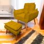 Imagem de Poltrona Opala com Puff Opala para Sala e Quarto Suede Amarelo - Jylcrom