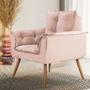 Imagem de Poltrona Opala Pés Palito Decorativa Sala e Quarto Veludo Rose - Shop das Cabeceiras