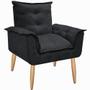 Imagem de Poltrona Opala Suede Preto Cadeira Decorativa para Sala Recepção Escritório Quarto