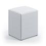 Imagem de Poltrona Orion Bordada com Puff Izar Couro Branco Aradecor