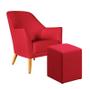 Imagem de Poltrona Orion com Puff Izar Sued Vermelho Aradecor