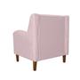 Imagem de Poltrona Para Recepção Sala De Estar Munique Suede Rosa Bebe - LM DECOR