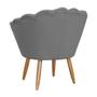 Imagem de Poltrona Pétala Decorativa Suede Cinza Pés de Palito - Vallisa Decor.