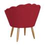 Imagem de Poltrona Pétala Decorativa Suede vermelho Pés de Palito - Vallisa Decor.