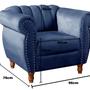 Imagem de Poltrona Realeza Chesterfield Cadeira Vintage Decoração Retrô Azul Marinho