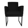 Imagem de Poltrona Recepção Suede Preto Base Industrial Preta - Vallisa Decor