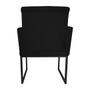 Imagem de Poltrona Recepção Suede Preto Base Industrial Preta - Vallisa Decor