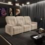 Imagem de Poltrona Reclinável 3 lugares para Sala de Cinema Arsenal Suede Bege G23 - Encantum