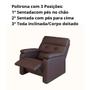 Imagem de Poltrona Reclinavel Estofada Grande Confortavel Korin Marrom