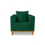 Imagem de Poltrona Retro Viena Com Almofadas Decorativa Suede Verde - Madeira Prima Deccor