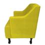 Imagem de Poltronas Decorativa Pés Luis XV Gênises Encosto Estilo Capitonê Suede Amarelo - DS Estofados