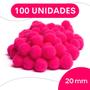 Imagem de Pompom Rosa Neon - 20Mm Pacote Com 100 Unidades - Nybc