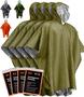 Imagem de Poncho de Chuva de Emergência PREPARED4X com Forro Mylar - Pacote com 4 Unidades