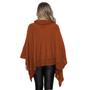 Imagem de Poncho Feminino Tricot Mousse Liso Gola Alta Casaco Lã Inverno