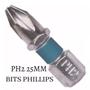 Imagem de Ponta Bits Ph2 25mm Kit 10 peças Ponteira Magnética Parafusadeira Imã Antiderrapante Aço S2 Gross