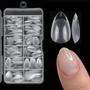 Imagem de Pontas de Unhas de Amêndoa Xxs - 240 Peças de Gel Macio Fosco com Cobertura Completa