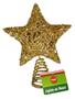 Imagem de Ponteira estrela arvore natal enfeite decoração 15cm dourada