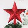 Imagem de Ponteira Estrela de Natal vermelha com glitter 20 cm