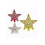 Imagem de Ponteiras Árvore Glitter Estrela - Kit 3 - 9,5cm