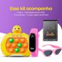 Imagem de Pop it eletronico Game Anti Stress + relogio infantil rosa menina digital + lousa magica educativa + oculos kit