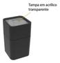 Imagem de Porta Algodão Cotonete Multiuso Plastico Com Tampa Preto - Soprano