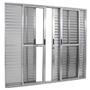 Porta balcão 6 folhas 2,10x2,00 com fechadura no alumínio brilhante - Comercial Pais e Filhos Imagem de Porta balcão 6 folhas 2,10x2,00 com fechadura no alumínio brilhante