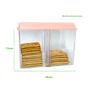 Imagem de Porta Biscoito Bolacha Pote Divisória Decorativo Design Transparente Multiuso C/ Tampa Resistente