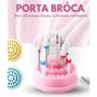 Imagem de Porta Brocas Rosa Grande Suporte De Broca Para Lixar Unhas - Organizador E Expositor