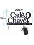 Imagem de Porta Chaves Cadê a Chave Decorativo de Parede em MDF 3mm Preto Brilhante  Suporte Chaveiro Criativo