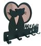 Imagem de Porta Chaves Love My Cats 22 x 16 cm Preto Lixa /Rose Esp.