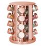 Imagem de Porta condimento temperos inox 16 frascos 80ml rose gold - etilux