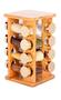 Imagem de Porta Condimentos com 16 Frascos em Vidro c/ Tampa Dourada e Suporte em Bambu - Lívon