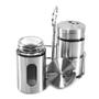 Imagem de Porta Condimentos De Vidro D/ 2Pçs Com Suporte De Inox 80ML