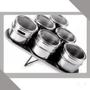 Imagem de Porta condimentos magnetico aço inox 6 potinhos bela kasa
