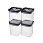Imagem de Porta Condimentos Pote Hermético para Temperos Kit com 4 Unidades