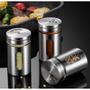 Imagem de Porta Condimentos Saleiro Inox E Vidro Com Visor Médio