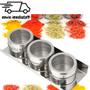 Imagem de Porta Condimentos Tempero Inox Magnético Imã Kit Com 3 Unidades