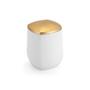 Imagem de Porta Cotonete E Algodão Branco com Dourado Linha Conceito
