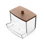 Imagem de Porta Cotonete Retangular Com Tampa De Bambu My Box 7X7X8Cm