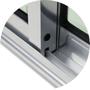 Porta de Alumínio de Correr 210x150cm 2 Folhas com Travessa e Vidro Liso Anodizado Super Brimak Imagem de Porta de Alumínio de Correr 210x150cm 2 Folhas com Travessa e Vidro Liso Anodizado Super Brimak