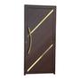 Imagem de Porta de Aluminio Lambril 210x100cm com Puxador Super Duna Brimak Marrom Corten Dourado