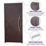 Imagem de Porta de Aluminio Lambril 210x100cm com Puxador Super Savana Brimak Marrom Corten Dourado