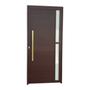 Imagem de Porta de Aluminio Lambril 210x100cm com Puxador Super Visione Brimak Marrom Corten Dourado