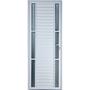 Imagem de Porta De Alumínio Palheta Com Visor Duplo 2,10 X 0,70 Esquerda Linha All Soft Cor Branco