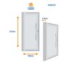 Imagem de Porta de Aluminio Pivotante 215x100cm com Puxador Reto Branco