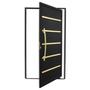 Imagem de Porta de Aluminio Pivotante Lambril 210x100cm com Puxador Super Premium Brimak Preto Dourado