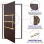 Imagem de Porta de Aluminio Pivotante Lambril 210x120cm com Puxador Super Evolution Brimak Marrom Corten Dourado