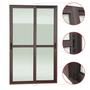 Imagem de Porta de Correr 2 Folhas Moveis 210 X 120 Elite com Fecho Automático Vidro Liso