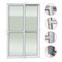 Imagem de Porta de Correr 2 Folhas Moveis 210 X 200 Elite com Fechadura Tetra Vidro Liso
