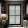 Imagem de Porta de Correr 2 Folhas Moveis 210 X 200 Elite com Fechadura Tetra Vidro Liso